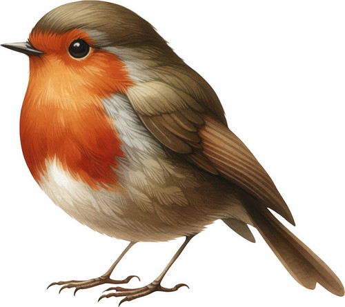 Brown european robin - brown, vinyl