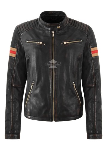 Ladies black vintage biker - ladies,