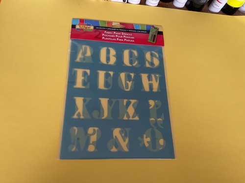 Alphabet fabric paint - alphabet, stencils