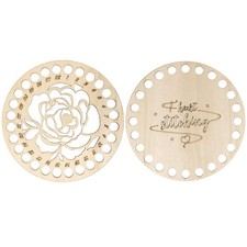  2pcs Round Embroidery Floss Organizer Sewing Thread Storage Stand Wooden