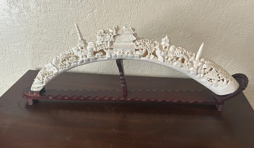 Chinese carved tusk bridge - chinese,