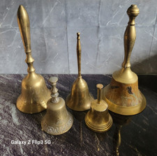  Vintage 1970s Brass Bells X 5