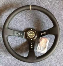 SPARCO Deep Dish Black Leather