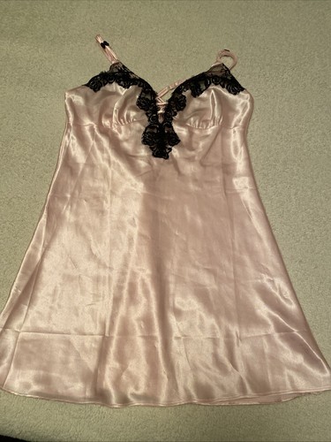 Pink satin half slip - pink, m