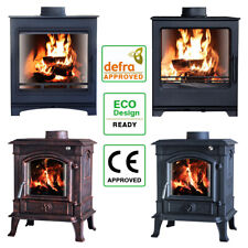 8KW Woodburning Stove Multifuel Fireplace Log Wood Burner Defra Eco Design Ready