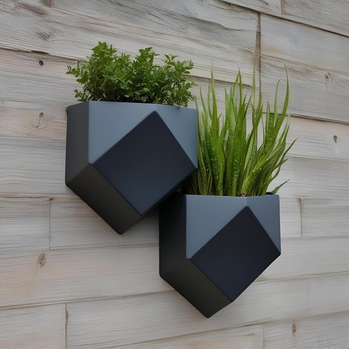 Modern geometric wall - modern, planters