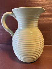 Vintage Lovatts Stoneware (pre-Denby) Green Ribbed Jug 1950's