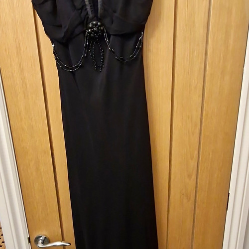 Black beaded maxi - beaded, dress