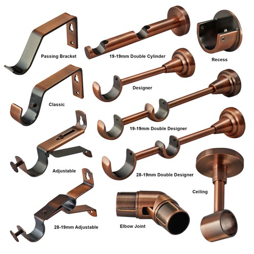 Antique copper curtain pole - antique,