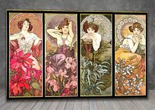 Alphonse Mucha The Precious Stones CANVAS PAINTING PRINT WOMEN ART NOUVEAU 1491
