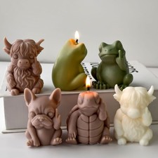 3D Animals Candle Molds Pillar Silicone Soap Mold DIY Handmade Craft Wax Moulds