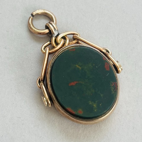 Victorian 9ct gold fob pendant - fob,
