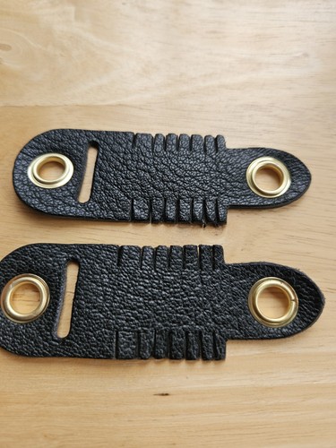 Black leather alymeri anklets - ,