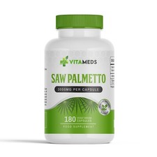 Saw Palmetto 3000mg - 180 Capsules - Prostate UTI Hair Loss Urinary Tract VEGAN