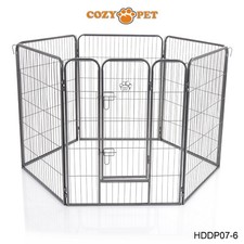Heavy Duty Cozy Pet Puppy Playpen 1m High 6 Panel Run Crate Pen Welping Dog Cage