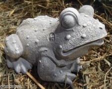 Latex frog mold w plastic backup toad concrete plaster mould 4" x 3.25" x 3"