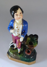 Antique Hat Pin Holder Statuette Gentleman Bicorn Foot Porcelain