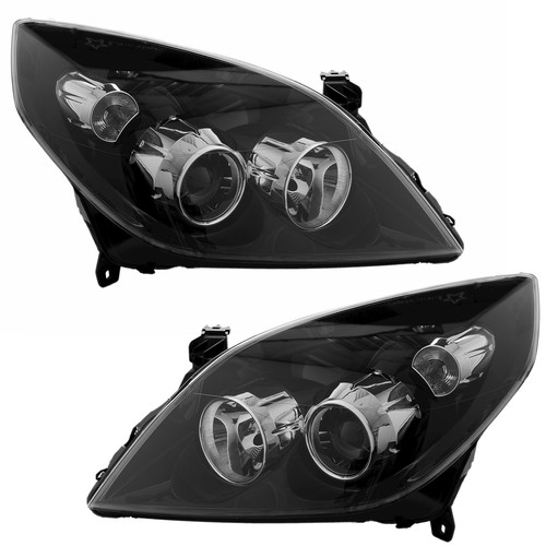 Headlight black clear glass - black,