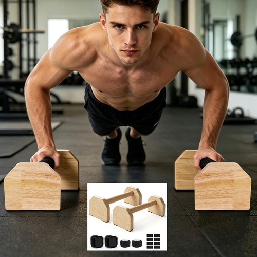Wooden parallettes bars - bars, solid