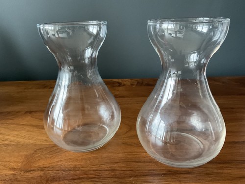 Pair vintage clear glass - vintage,