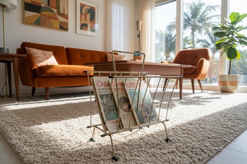 Vintage magazine rack record - vintage,