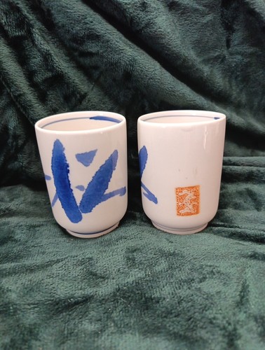 Pair blue and white - pair, of