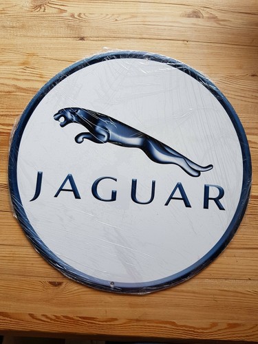Jaguar round metal sign - jaguar,