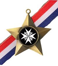 St John Ambulance Cross Award Personalised Antique Gold Star Medal & Ribbon