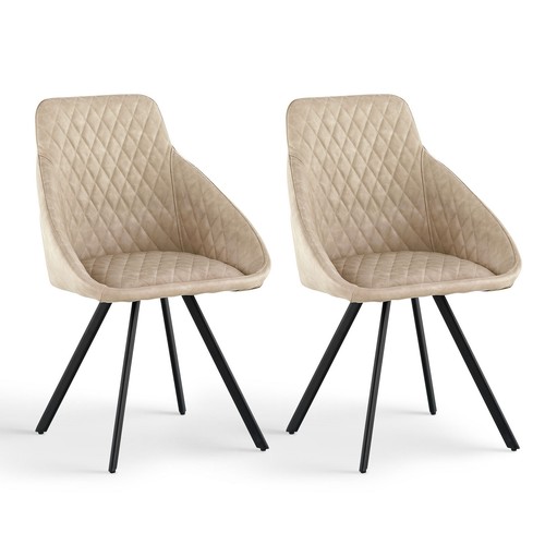 Faux leather dining chairs - 2x,