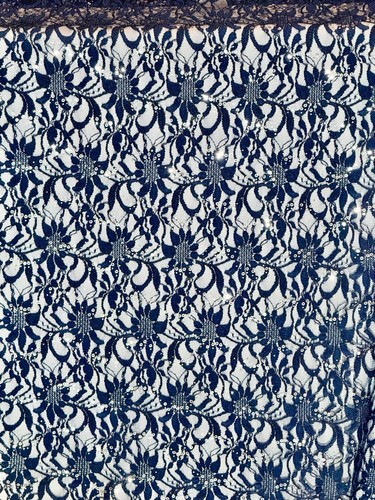 Embroidered floral lace fabric - embroidered,