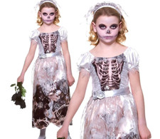 Skeleton Bride Costume Girls