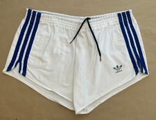 VTG ADIDAS Cotton shorts Blue White Stripe running sprinter Glanz D6 32-40” VGC