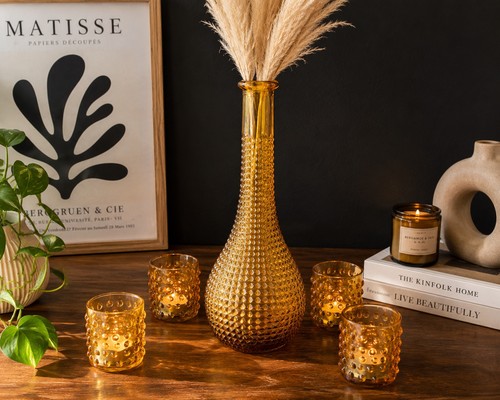 Vintage amber glass genie - vintage,