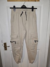 Beige Cargo Pants Jeans Size Small Zipped Pockets