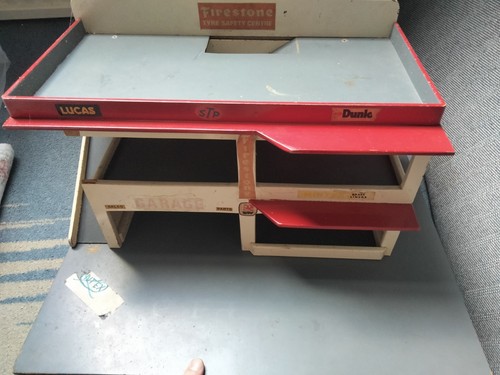 Vintage wooden toy garage - vintage,