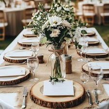 18cm Wooden Log Slices Rounds Unfinished Wood Slices for Centerpieces, Crafts