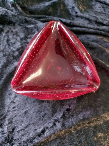 Whitefriars glass ruby ashtray - ruby,