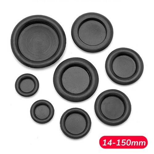 Black blanking grommets - black,