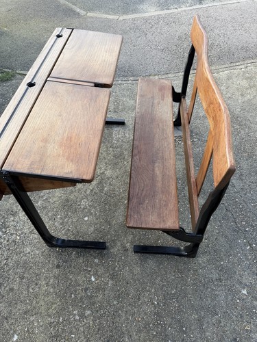 Vintage school double desk - , and