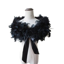 Real Ostrich Feather Fur Shrug Shawl Bride Wedding Party Cape Anniversary Sale