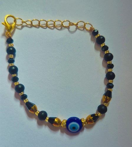 Evil eye blue glass beaded - evil,