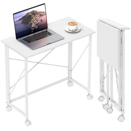 Homcom folding desk wheels - homcom,