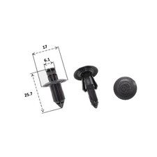 10 PLASTIC RIVETS 25.7 X 17