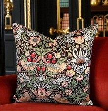 New Velvet Cushion Cover Strawberry Thief by William Morris Handmade  in Uk.