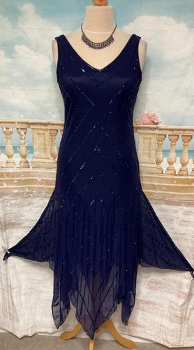 Flapper dress navy blue - 12, 14