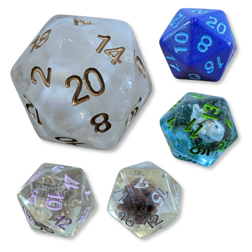 D20 twenty sided dice 22mm - 22mm, set