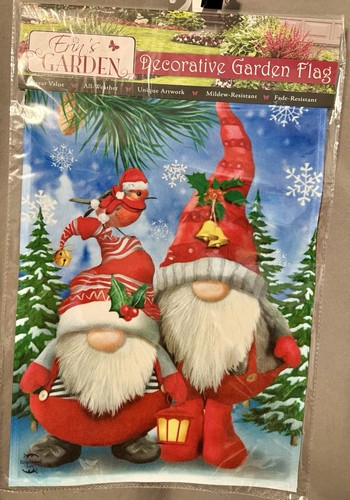 Winter gnomes garden - garden, flag