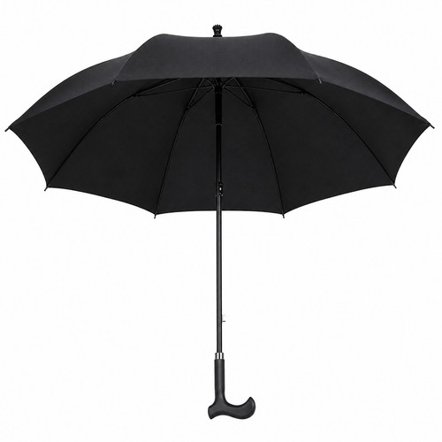 Black walking stick umbrella - walking,