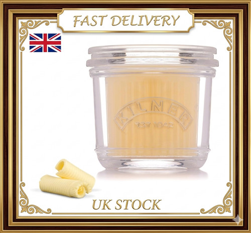 Glass butter crock - glass,
