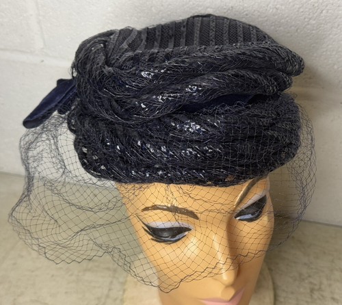 Vintage 1950 pillbox - pillbox, hat